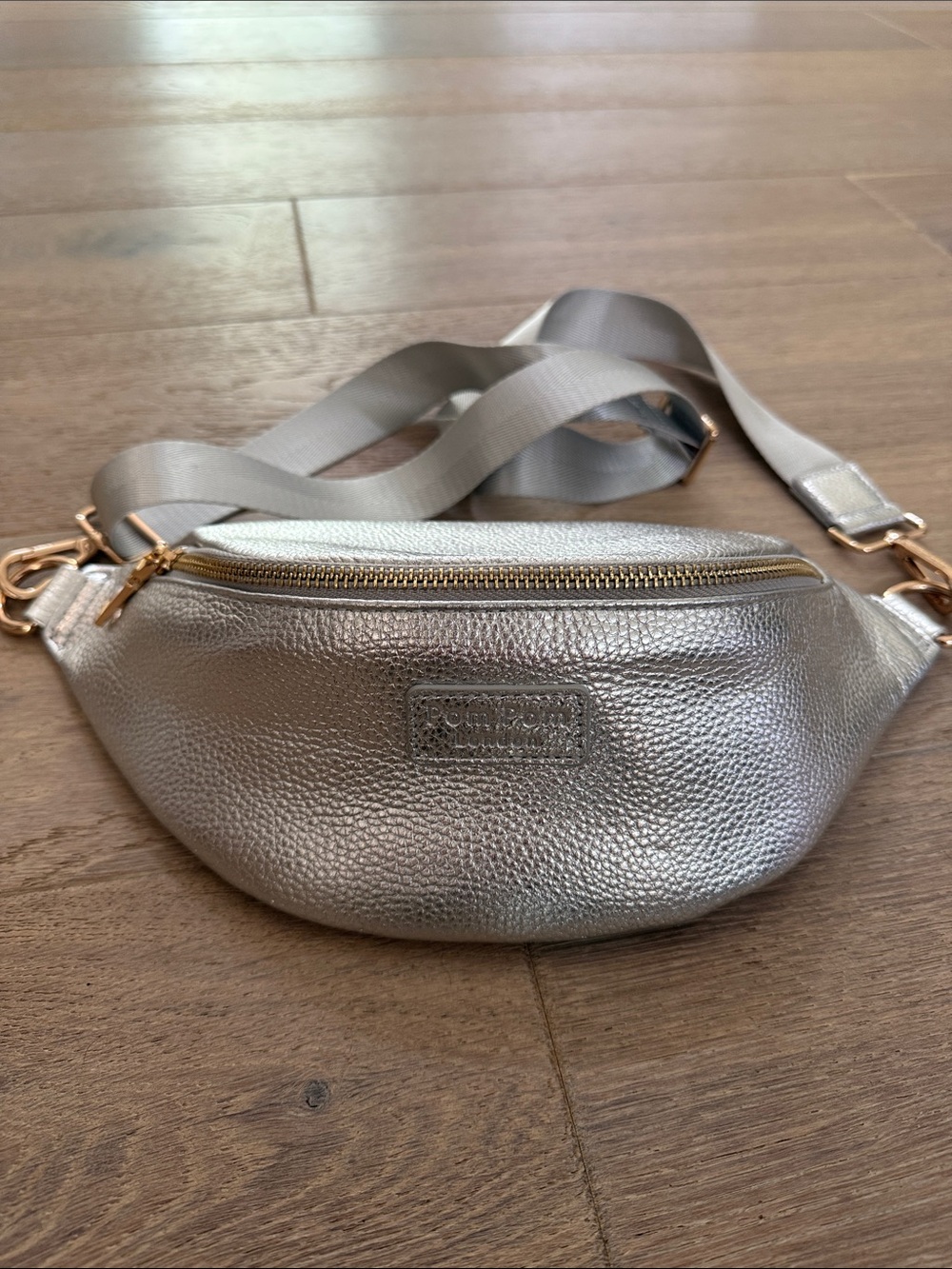 Pom Pom London Bum Bag Metallic Silver